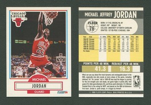 1990 fleer michael jordan card number 26