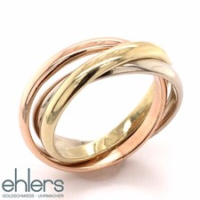 Rollring Trinity 585er tricolor 14kt Gelbgold Weißgold Rotgold dreifarbig 408