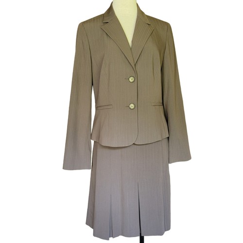Jones Wear Career 2pc Skirt Suit Blazer Jacket Women Size 8 & 10 Brown Pinstripe - Picture 6 of 24