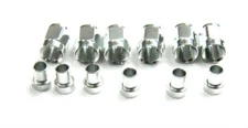 03 an Tube Nut and Sleeve Fits 3/16'' O.D.Tube SimChrome Polished  aluminum 6 pk