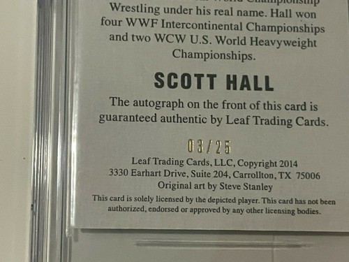 NWO Scott HALL Kevin NASH Autograph CSG Graded 10 AUTO Signed 2 Leaf 2014 Cards - Picture 10 of 12