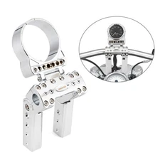 6" Handlebar Riser Clamp with Gauge Mount Housing for Harley Dyna Fat Street Bob