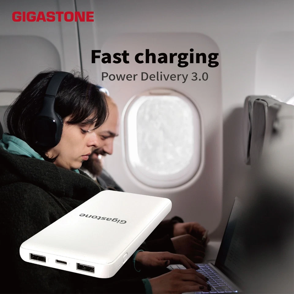 Gigastone двойной выход Powerbank 10,000 мАч зарядное устройство белый, быстрая зарядка - Изображение 4 из 4