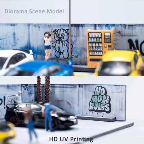 1/64 Diorama Open Air Car Parking Lot Model LED Lighting Car Garage Scene Model - Picture 9 of 16