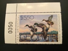ICOLLECTZONE  US 1986 Georgia GA2  Plate # Duck Stamp VF NH