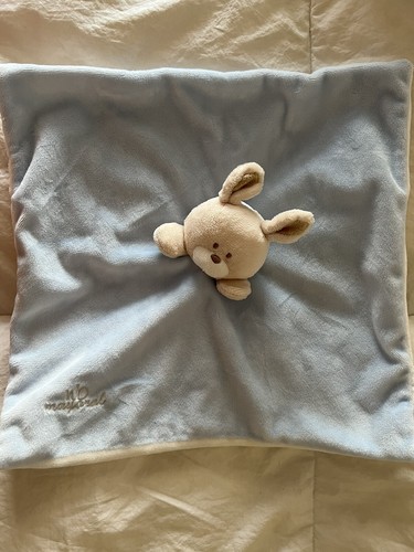 NB Mayoral Baby Lovey Sicherheitsdecke Hase blau weiß 11 Zoll weich gebraucht, in einwandfreiem Zustand