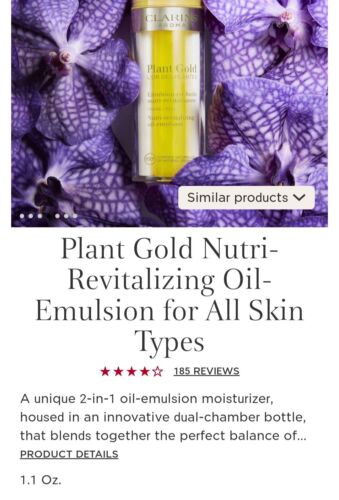 Clarins Plant Gold Nutri Revitalizing Oil Emulsion All Skin Types 1.1 oz NIB - Picture 5 of 5