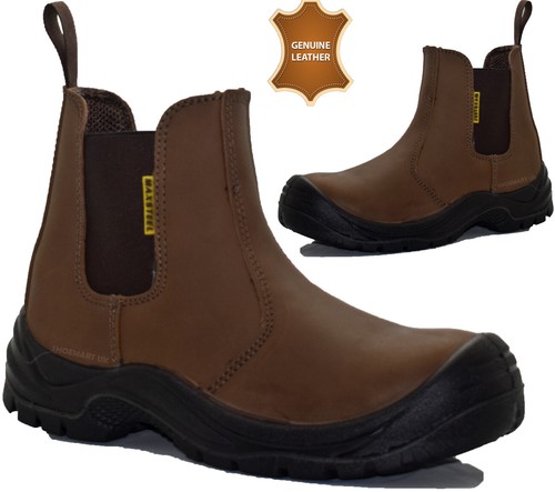 Mens Leather Dealer Safety Boots 