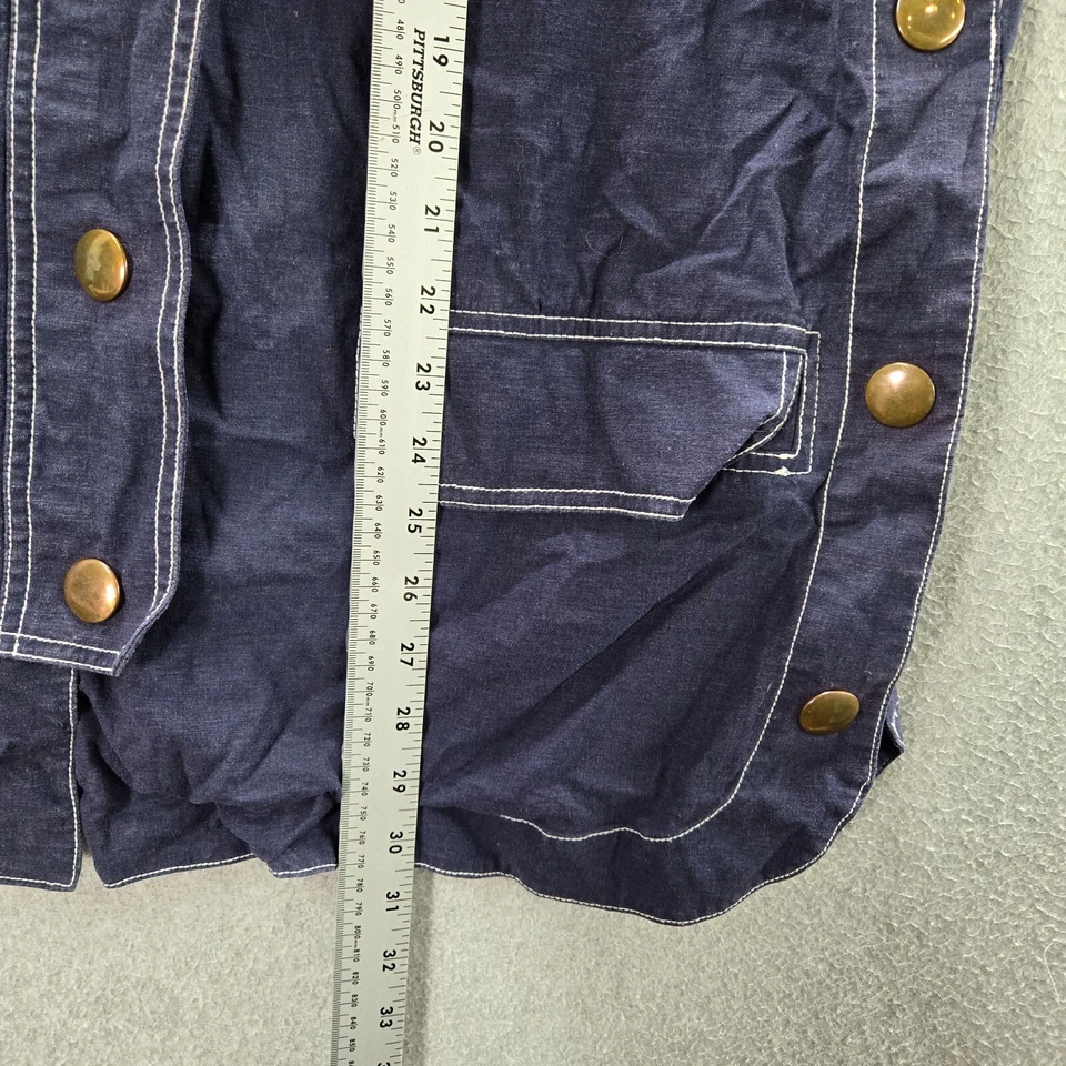 Soft Surroundings Women Top Large Blue Button Front Linen Blend Short Sleeve - Изображение 3 из 4