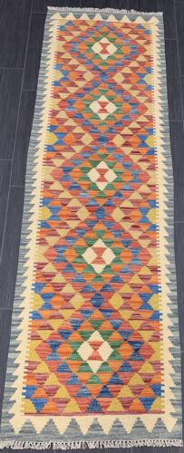 Tappeto Kilim da corridore afgano/turco unico fatto a mano, tappeto in lana kilim, taglia 194x61 CM - Foto 1 di 6