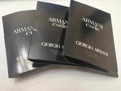Lot Of 3, Armani Code Eau De Toilette Pour Homme Spray Sample Size 1.2ml Each