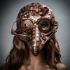 Steampunk Plague Doctor Long Nose Cosplay Masquerade Full Face Party Mask