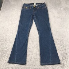 True Religion Jeans Womens 28 Joey Low Rise Flared Bootcut Flap Pocket Denim