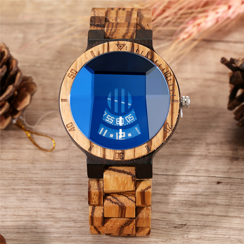 Handmade Men's Wooden Quartz Wrist Watch Full Bamboo Wooden Bracelet Strap  Gift - Main Image