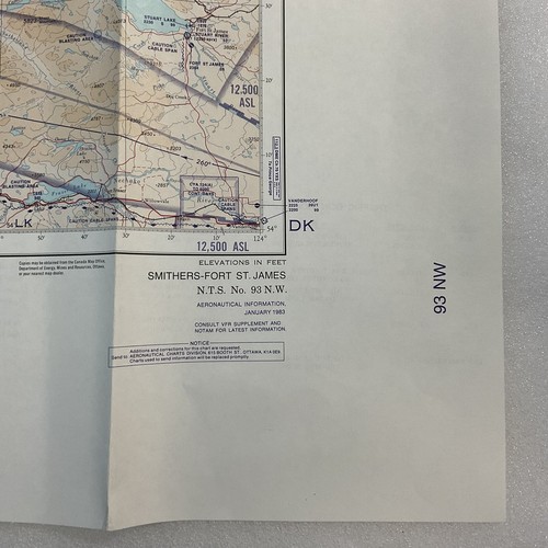 Smither Fort St James Canada 1983 Aeronautical Topographical Map OldPaperMaps - Picture 18 of 23