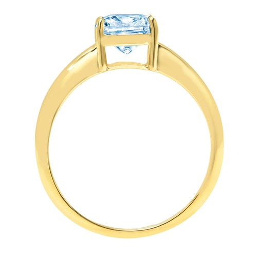 1,5 kt gepolsterter simulierter blauer Diamant Solitär Verlobungsring 14 K Gelbgold - Bild 11 von 11