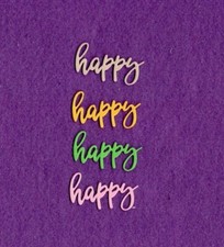 HAPPY 4 die cuts scrapbook cards