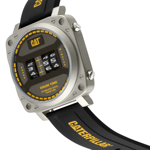 CAT Men's Watch, "DRUM" 44mm, Stainless Steel case (DR.141.21.117) Black/Yellow - Picture 2 of 4