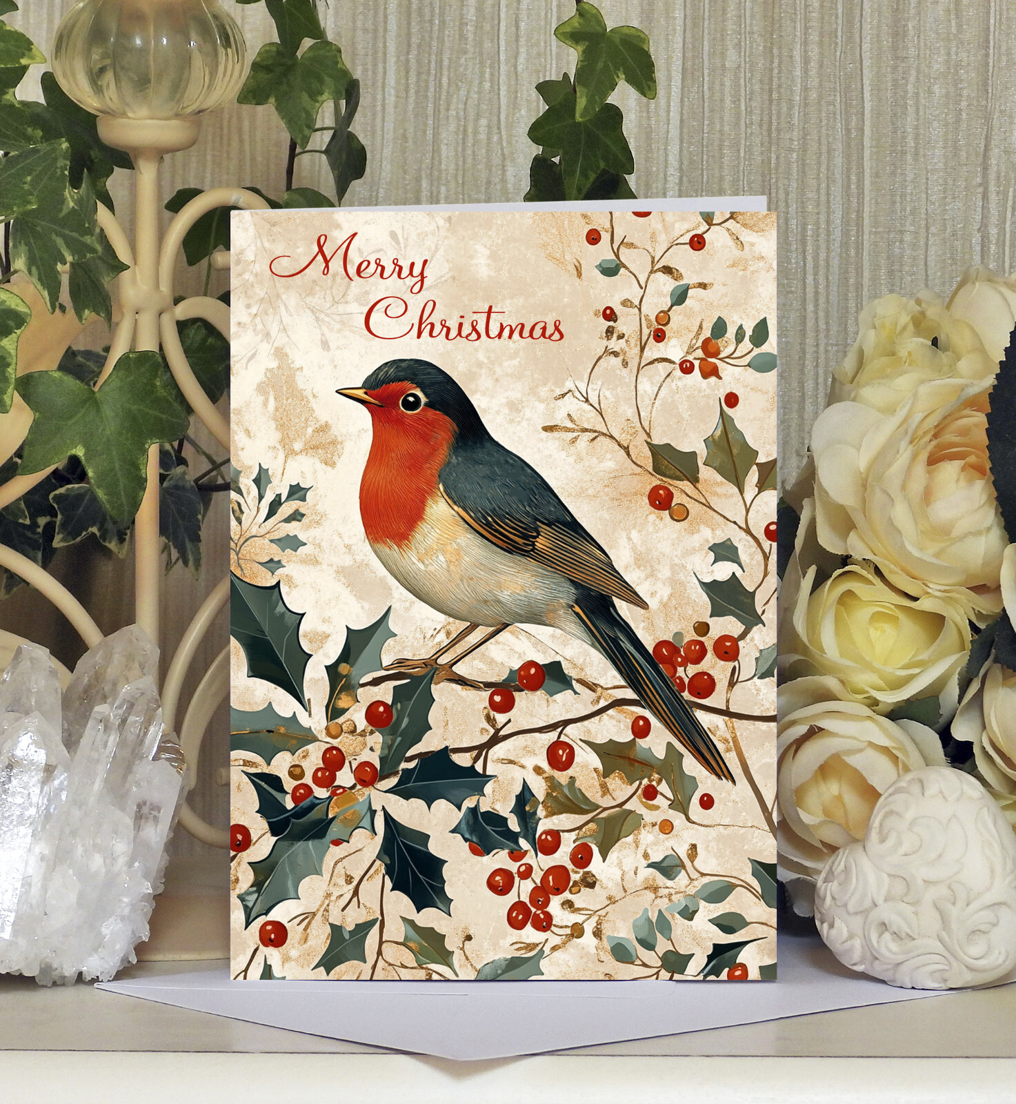 A5 Personalised Christmas Cards Pack of 10 Christmas Robin Themed | eBay UK
