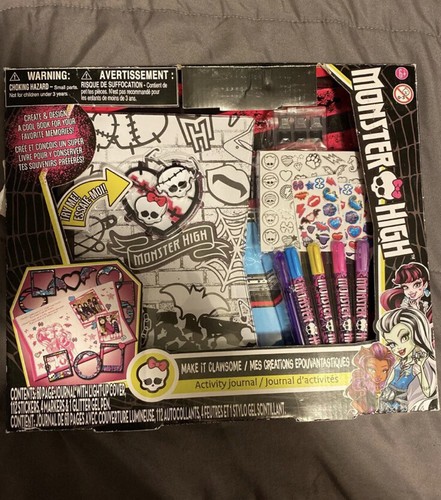 New Monster High Activity Journal Book Light Up Cover Art Kit Make it Clawsome - 第 1/2 張圖片