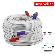 Reliable 200ft Security Camera Extension Cable with Fire-Rated BNC Connectors