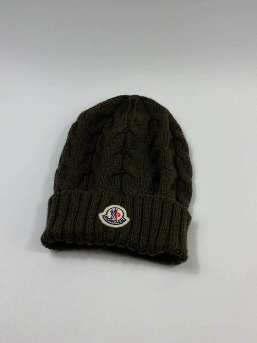Moncler Classic Logo Knit Wool Beanie Hat Size M | eBay