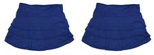 Ideology 2-Pack Layered Flounce Zip Pocket Womens Skort XS NWT Tartan Blue