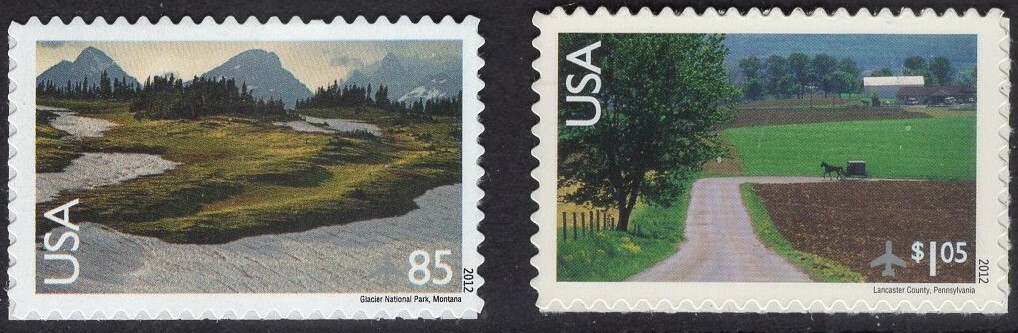 US AIRMAIL AIR 2012 NH C149 C150 Glacier Park - Amish Lancaster - Free Ship USA