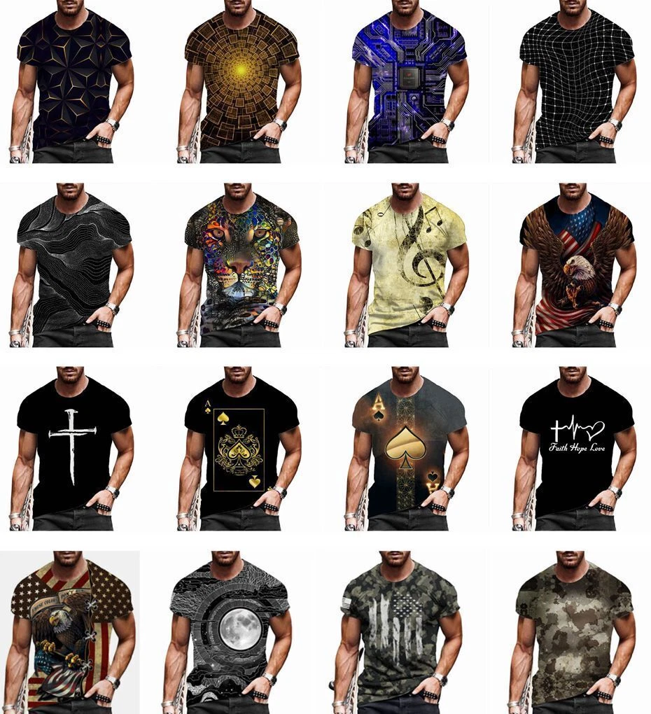 Camiseta Hombre Streetwear Negro Manga corta Casual Novedad suave y sedosa Moda