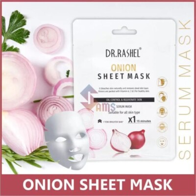 DR.RASHEL Onion Face Sheet Mask With Serum For Women and Men 20gm
