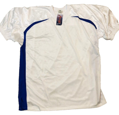 Adams Adult FJ-4 Dazzle Football Mesh Game Jersey White Royal 2XL New in Wrapper