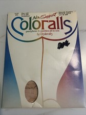 VTG Underalls SZ A-B Non-Support Coloralls Pantyhose  Panties Peach Panty legs
