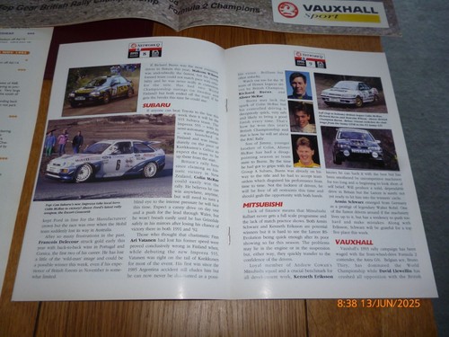 AUTOSPORT 1993 NETWORK Q RAC RALLY DATE STAGE MAP POSTER/GUIDE/SUPPLEMENT/POCKET - Picture 17 of 17