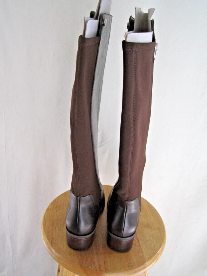 Botas de montar Marc Fisher de cuero marrón hasta la rodilla cremallera talla 9W Incept nuevas sin caja Foto 3 de 4