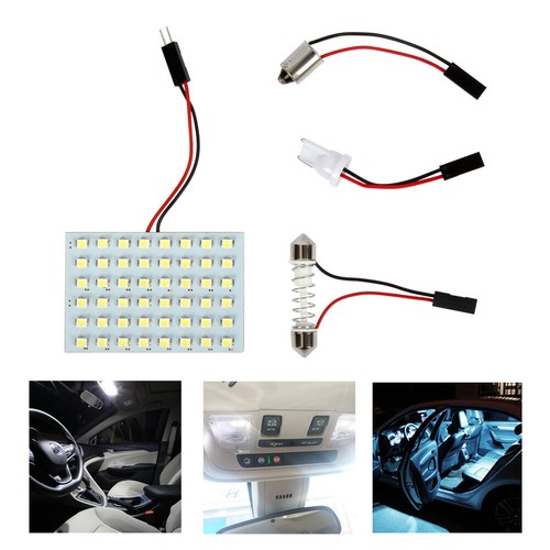 5 X Car Festoon T10 BA9S White LED 48SMD Panel Interior Dome Map Light Bulb Lamp - Picture 2 of 9