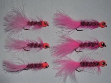10 Barbell Egg Sucking Leech, Pink Salmon Steelhead Trout Fly Fishing
