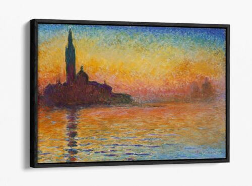 CLAUDE MONET, SAN GIORGIO MAGGIORE AT DUSK -FLOAT EFFECT CANVAS WALL ART PRINT - Picture 1 of 12