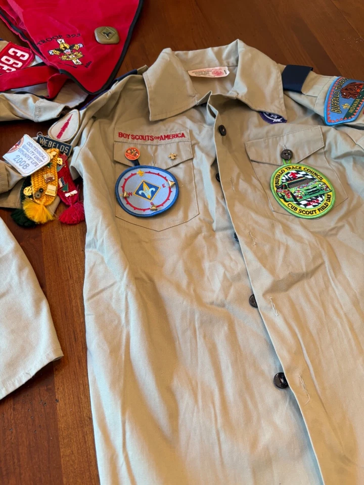 Boy Scouts of America BSA Medium Youth Shirts (2) Scarf Pins - Image 2 of 4