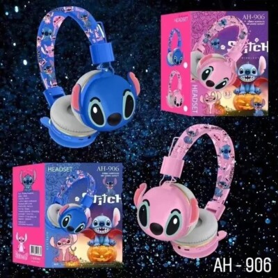 Neu Disney Stitch Lilo Kopfhörer AH-906 Ohrhörer rosa blau kabellos Bluetooth
