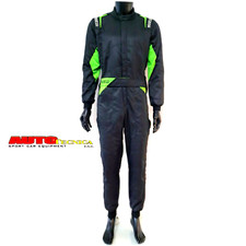 SPARCO FIREPROOF SUIT MODEL SPRINT BLACK NEON GREEN OM FIA 8856-2018 RALLY TRACK