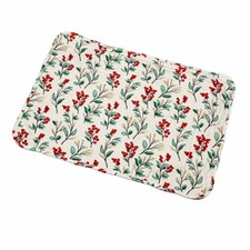 Christmas Holly Berry Berries Gold Sparkle Quilted Single Rectangular Placemat