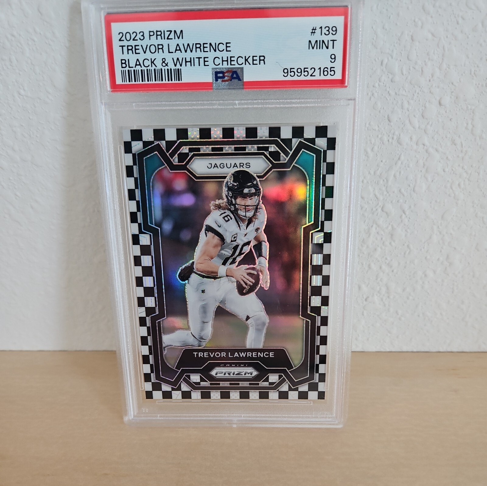 2023 Panini Prizm Black and White Checker Prizm Trevor Lawrence #139 PSA 9 MINT