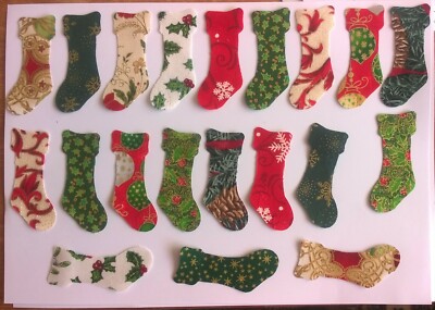 Weihnachtsstrümpfe Stoffpackung Reste Patchwork Konvolut 100% Baumwolle