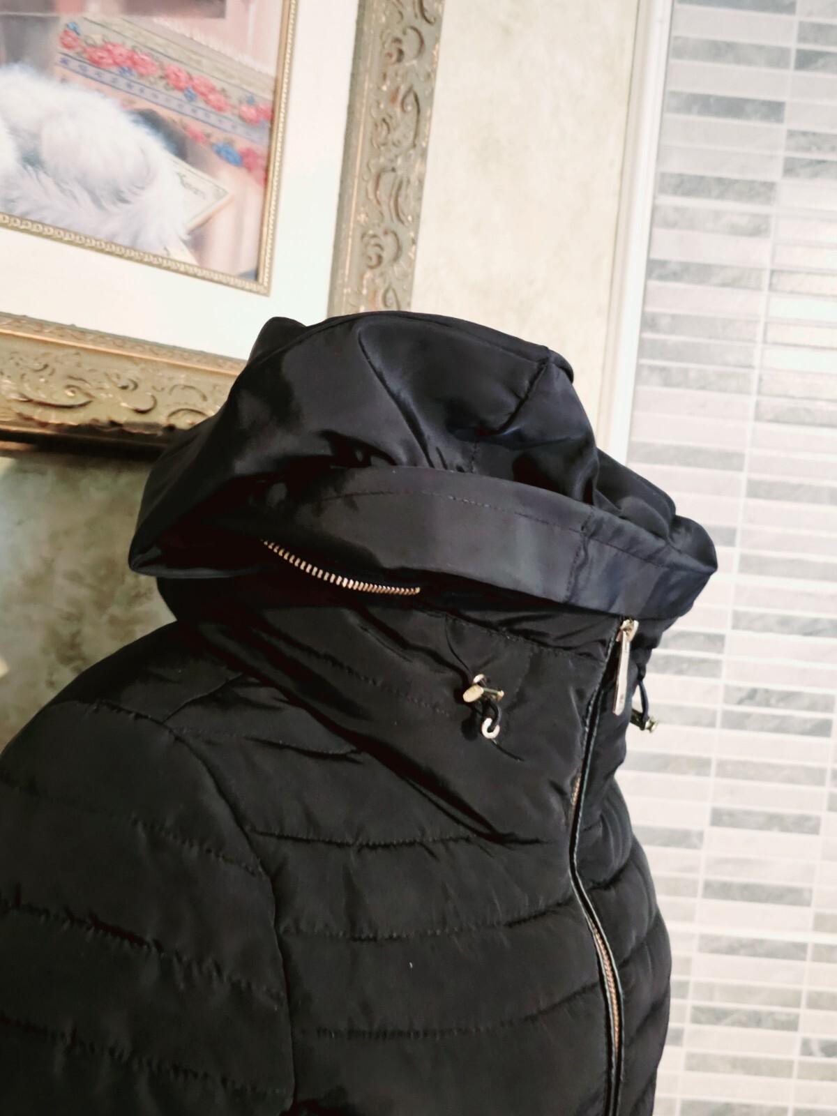 Zara Basic Puffer Jacket Women's Size Small Black… - image 8