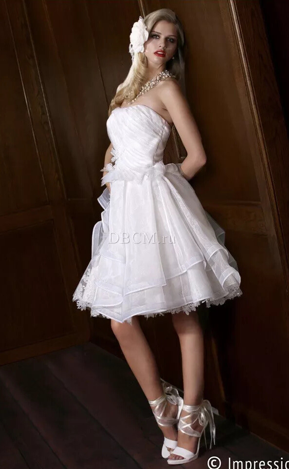 Impression Bridal Short Knee Length Sweetheart Wedding Dress Gown Sz 10 |  eBay
