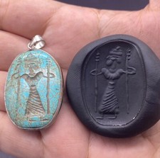 Extremely Rare Ancient Roman Old Tourquise Intaglio Pendant