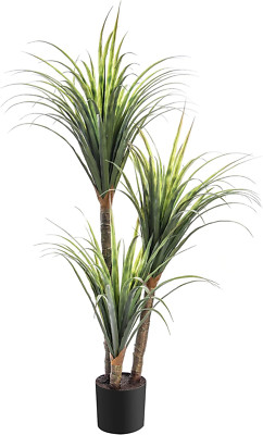 Lifelike 3.5ft Tropical Green Yucca Plant with Pot - 160 Realistic Leaves