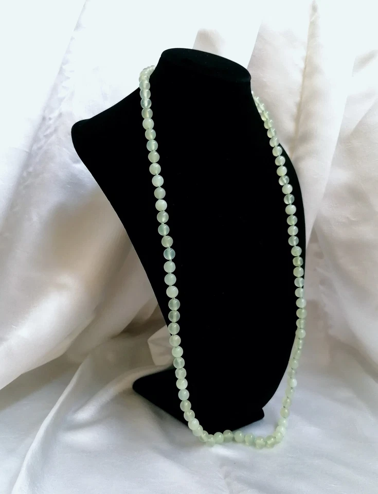 BELLISSIMA COLLANA REGOLARE 2 GIRI AVVENTURINA VERDE, CHIUSURA ARGENTO DORATO. - Immagine 4 di 4