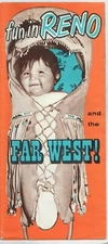 1960 Fun n Reno Far West NV Casino Travel Brochure Gambling Pony Express Papoose