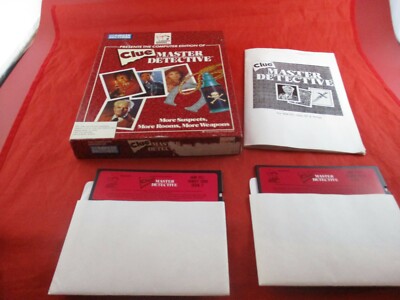 Clue IBM PC Tandy MS-DOS Computer Game w Box manual game WORKS 5.25'' Floppy Disk